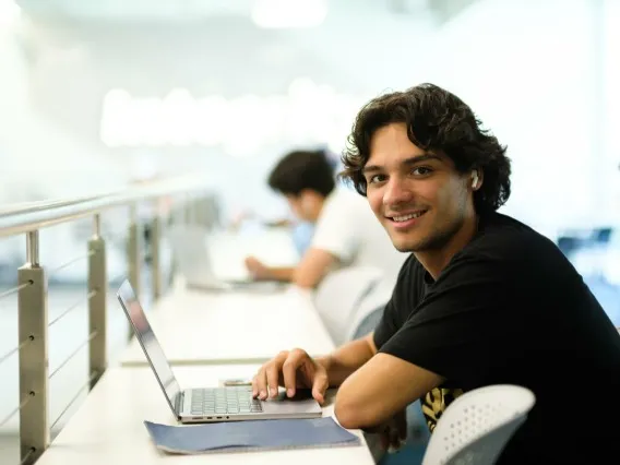 Student on laptop